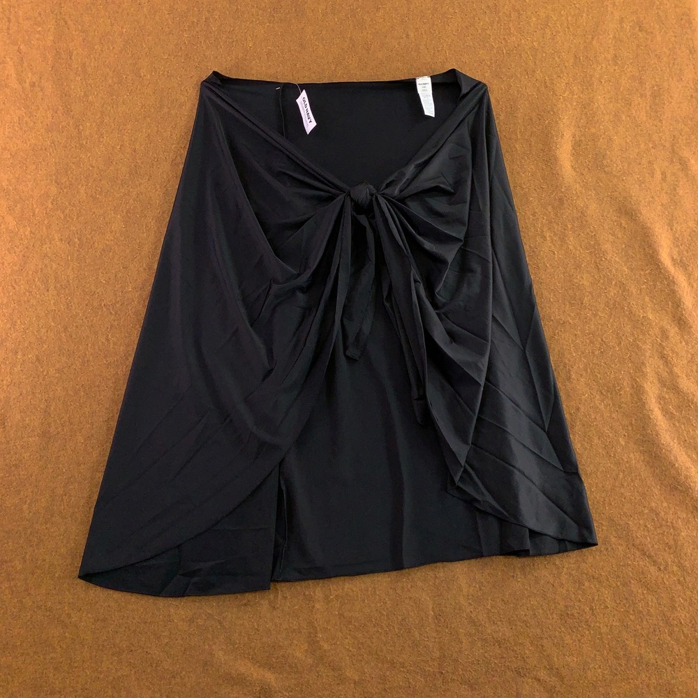 Old Navy Womens L-XL Black Lightweight Side-Tie Swim Sarong Wrap NWT